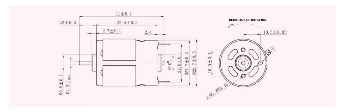 380SH brushed motor outline